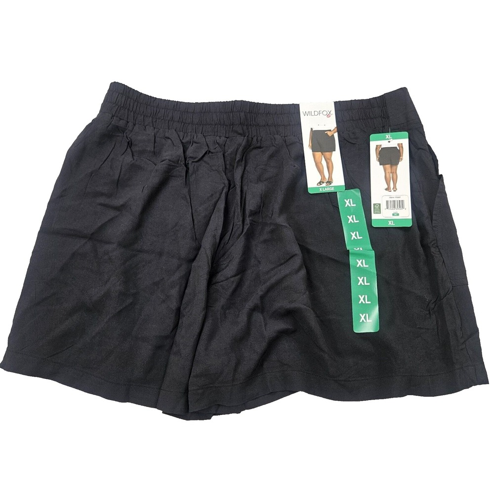 Wildfox Womens Relaxed Fit Pull-On Shorts Black XL
